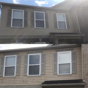 Before and after house washing in Indianapolis