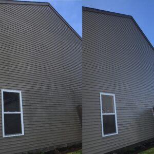 Before and after house washing in Indianapolis